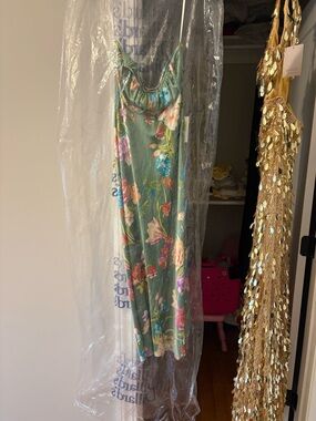 Floral Slip Dress in Sage Green - Elegant Women's Dress